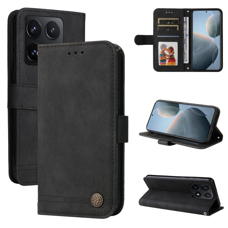 Skin Feel Life Tree Metal Button Leather Phone Case, For Xiaomi 15T 5G, For Xiaomi 15 Ultra, For Xiaomi 15 Pro, For Xiaomi 15, For Xiaomi 14T Pro, For Xiaomi 14T