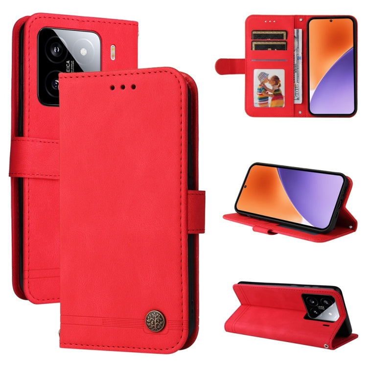 Skin Feel Life Tree Metal Button Leather Phone Case, For Xiaomi 15T 5G, For Xiaomi 15 Ultra, For Xiaomi 15 Pro, For Xiaomi 15, For Xiaomi 14T Pro, For Xiaomi 14T