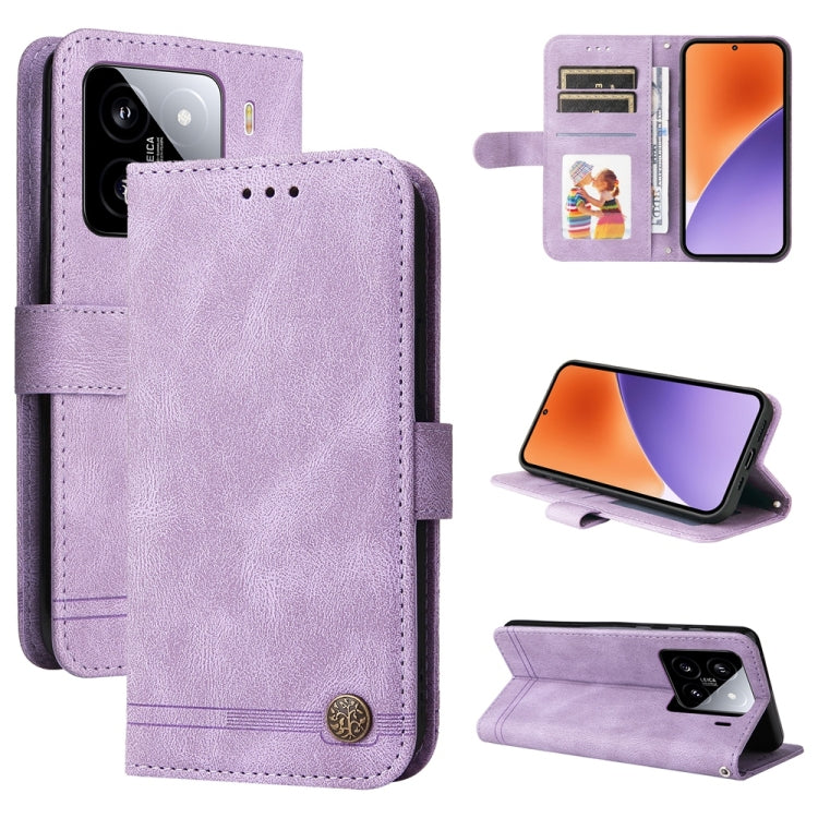 Skin Feel Life Tree Metal Button Leather Phone Case, For Xiaomi 15T 5G, For Xiaomi 15 Ultra, For Xiaomi 15 Pro, For Xiaomi 15, For Xiaomi 14T Pro, For Xiaomi 14T
