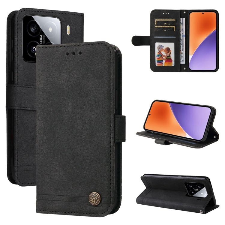 Skin Feel Life Tree Metal Button Leather Phone Case, For Xiaomi 15T 5G, For Xiaomi 15 Ultra, For Xiaomi 15 Pro, For Xiaomi 15, For Xiaomi 14T Pro, For Xiaomi 14T
