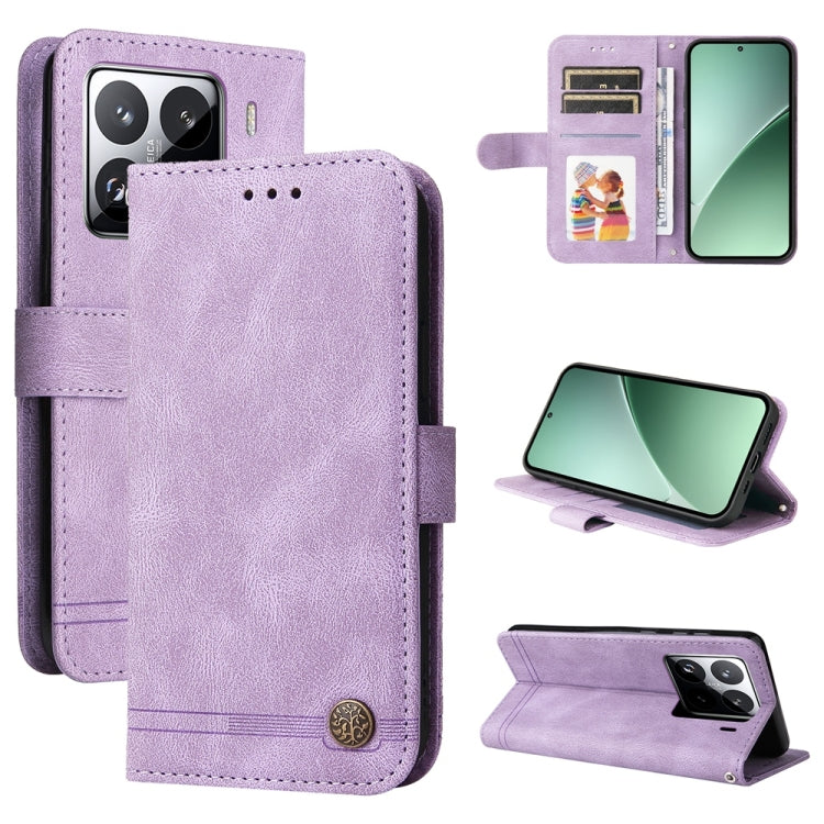 Skin Feel Life Tree Metal Button Leather Phone Case, For Xiaomi 15T Pro 5G, For Xiaomi 15T 5G, For Xiaomi 15 Ultra, For Xiaomi 15 Pro, For Xiaomi 15, For Xiaomi 14T Pro, For Xiaomi 14T