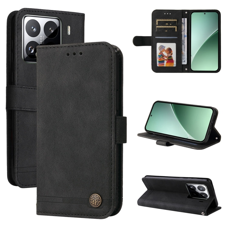 Skin Feel Life Tree Metal Button Leather Phone Case, For Xiaomi 15T Pro 5G, For Xiaomi 15T 5G, For Xiaomi 15 Ultra, For Xiaomi 15 Pro, For Xiaomi 15, For Xiaomi 14T Pro, For Xiaomi 14T