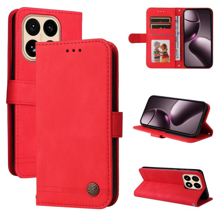 Skin Feel Life Tree Metal Button Leather Phone Case, For Xiaomi 15T Pro 5G, For Xiaomi 15T 5G, For Xiaomi 15 Ultra, For Xiaomi 15 Pro, For Xiaomi 15, For Xiaomi 14T Pro, For Xiaomi 14T