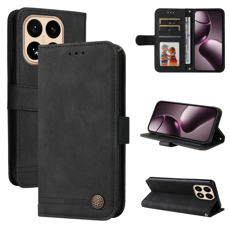 Skin Feel Life Tree Metal Button Leather Phone Case, For Xiaomi 15T Pro 5G, For Xiaomi 15T 5G, For Xiaomi 15 Ultra, For Xiaomi 15 Pro, For Xiaomi 15, For Xiaomi 14T Pro, For Xiaomi 14T