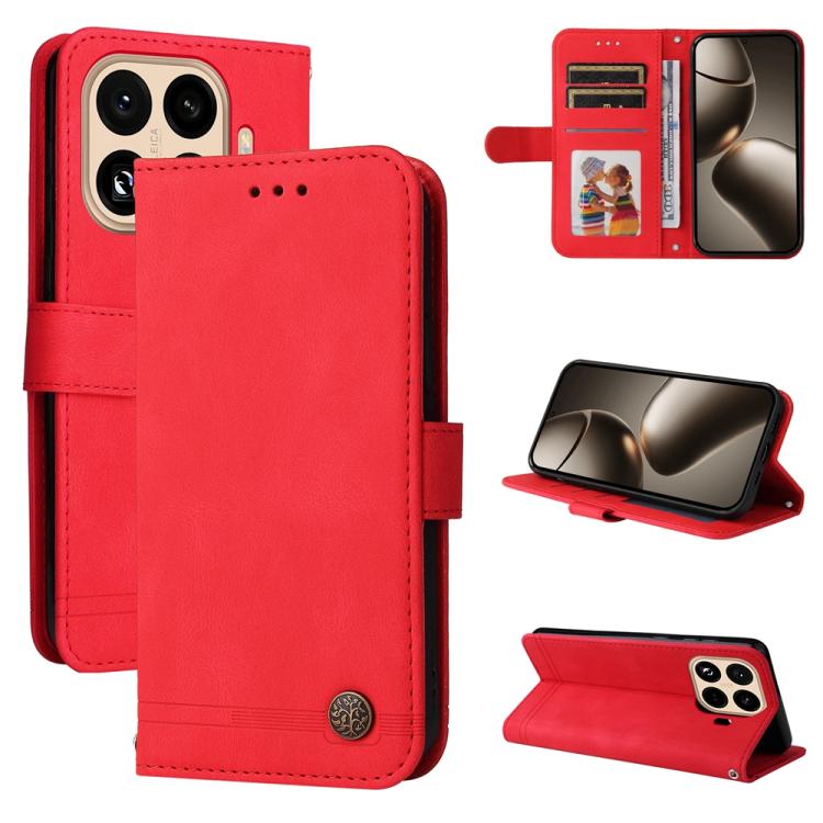 Skin Feel Life Tree Metal Button Leather Phone Case, For Xiaomi 15T Pro 5G, For Xiaomi 15T 5G, For Xiaomi 15 Ultra, For Xiaomi 15 Pro, For Xiaomi 15, For Xiaomi 14T Pro, For Xiaomi 14T