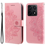 Seven-petal Flowers Embossing Leather Phone Case, For Xiaomi 15T 5G, For Xiaomi 15 Ultra, For Xiaomi 15 Pro, For Xiaomi 15, For Xiaomi 14T Pro, For Xiaomi 14T
