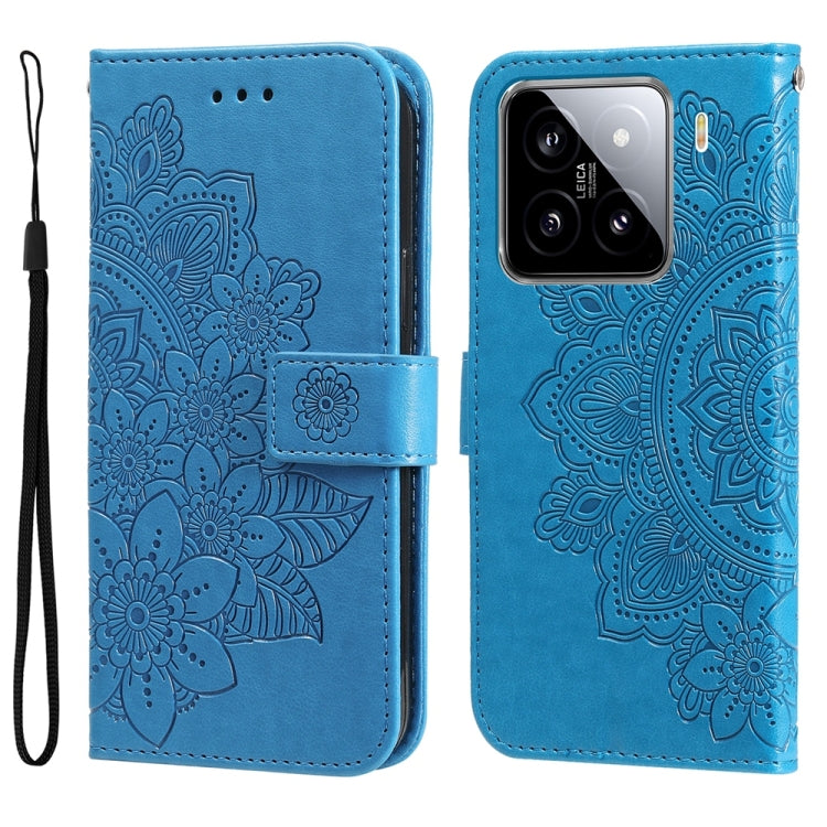 Seven-petal Flowers Embossing Leather Phone Case, For Xiaomi 15T 5G, For Xiaomi 15 Ultra, For Xiaomi 15 Pro, For Xiaomi 15, For Xiaomi 14T Pro, For Xiaomi 14T