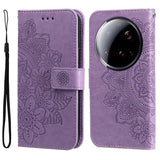 Seven-petal Flowers Embossing Leather Phone Case, For Xiaomi 15T Pro 5G, For Xiaomi 15T 5G, For Xiaomi 15 Ultra, For Xiaomi 15 Pro, For Xiaomi 15, For Xiaomi 14T Pro, For Xiaomi 14T