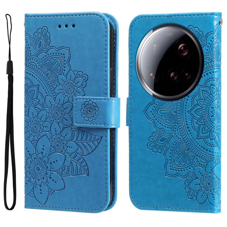 Seven-petal Flowers Embossing Leather Phone Case, For Xiaomi 15T Pro 5G, For Xiaomi 15T 5G, For Xiaomi 15 Ultra, For Xiaomi 15 Pro, For Xiaomi 15, For Xiaomi 14T Pro, For Xiaomi 14T