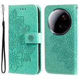 Seven-petal Flowers Embossing Leather Phone Case, For Xiaomi 15T Pro 5G, For Xiaomi 15T 5G, For Xiaomi 15 Ultra, For Xiaomi 15 Pro, For Xiaomi 15, For Xiaomi 14T Pro, For Xiaomi 14T