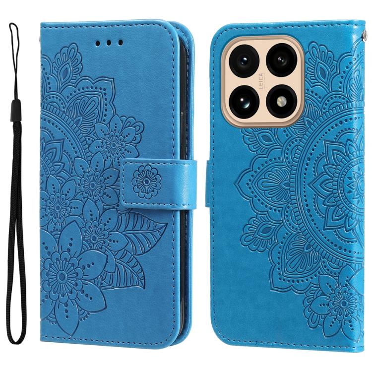 Seven-petal Flowers Embossing Leather Phone Case, For Xiaomi 15T Pro 5G, For Xiaomi 15T 5G, For Xiaomi 15 Ultra, For Xiaomi 15 Pro, For Xiaomi 15, For Xiaomi 14T Pro, For Xiaomi 14T