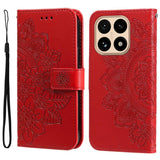 Seven-petal Flowers Embossing Leather Phone Case, For Xiaomi 15T Pro 5G, For Xiaomi 15T 5G, For Xiaomi 15 Ultra, For Xiaomi 15 Pro, For Xiaomi 15, For Xiaomi 14T Pro, For Xiaomi 14T