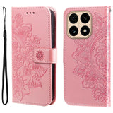 Seven-petal Flowers Embossing Leather Phone Case, For Xiaomi 15T Pro 5G, For Xiaomi 15T 5G, For Xiaomi 15 Ultra, For Xiaomi 15 Pro, For Xiaomi 15, For Xiaomi 14T Pro, For Xiaomi 14T