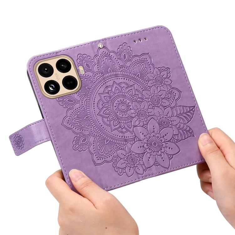 Seven-petal Flowers Embossing Leather Phone Case, For Xiaomi 15T Pro 5G, For Xiaomi 15T 5G, For Xiaomi 15 Ultra, For Xiaomi 15 Pro, For Xiaomi 15, For Xiaomi 14T Pro, For Xiaomi 14T