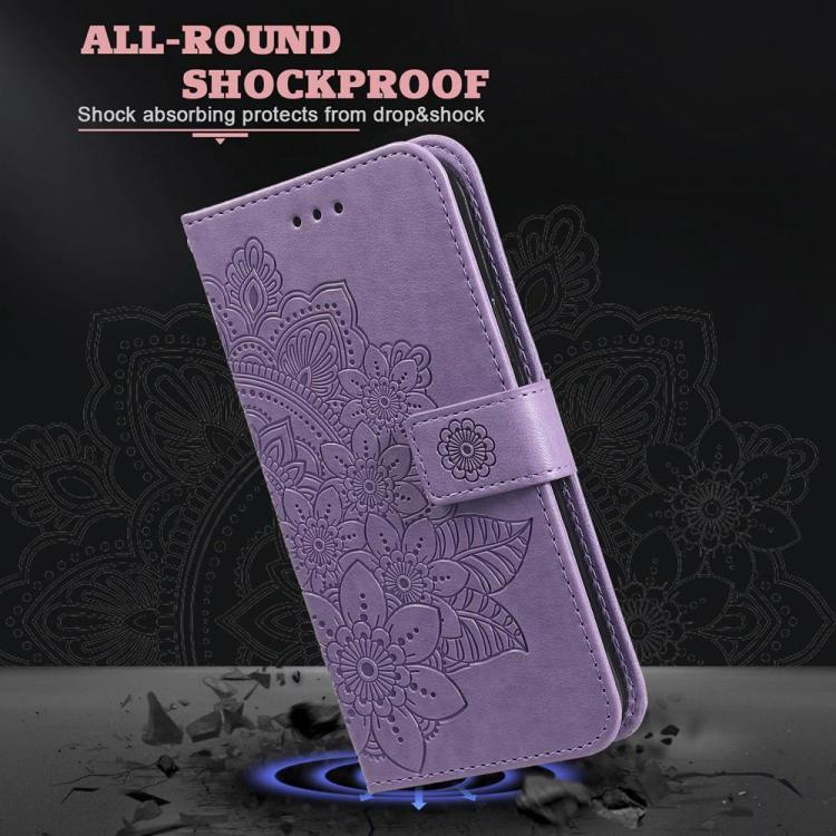 Seven-petal Flowers Embossing Leather Phone Case, For Xiaomi 15T Pro 5G, For Xiaomi 15T 5G, For Xiaomi 15 Ultra, For Xiaomi 15 Pro, For Xiaomi 15, For Xiaomi 14T Pro, For Xiaomi 14T