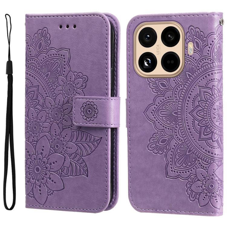 Seven-petal Flowers Embossing Leather Phone Case, For Xiaomi 15T Pro 5G, For Xiaomi 15T 5G, For Xiaomi 15 Ultra, For Xiaomi 15 Pro, For Xiaomi 15, For Xiaomi 14T Pro, For Xiaomi 14T
