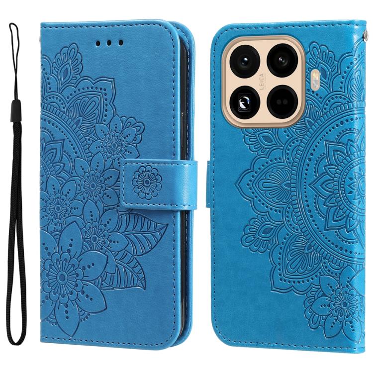 Seven-petal Flowers Embossing Leather Phone Case, For Xiaomi 15T Pro 5G, For Xiaomi 15T 5G, For Xiaomi 15 Ultra, For Xiaomi 15 Pro, For Xiaomi 15, For Xiaomi 14T Pro, For Xiaomi 14T