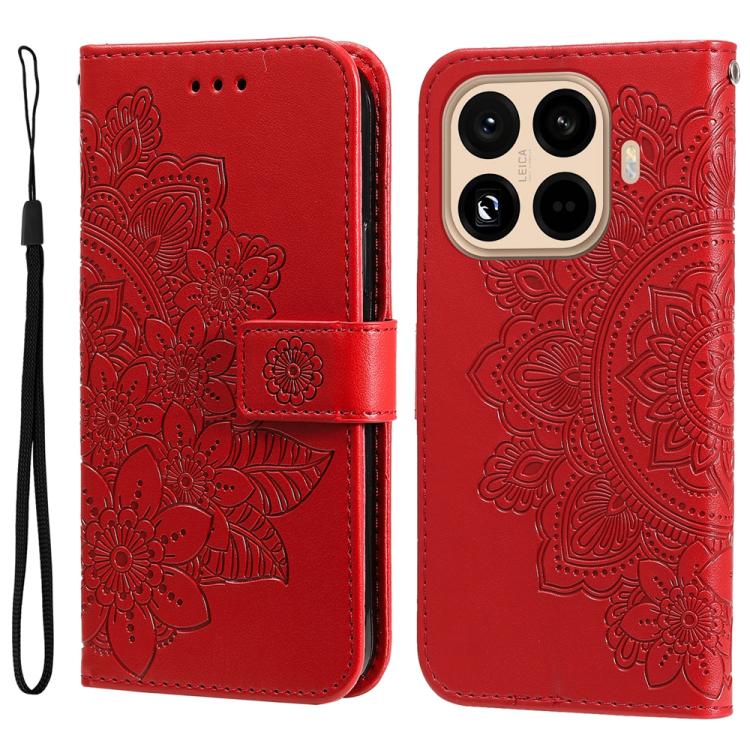 Seven-petal Flowers Embossing Leather Phone Case, For Xiaomi 15T Pro 5G, For Xiaomi 15T 5G, For Xiaomi 15 Ultra, For Xiaomi 15 Pro, For Xiaomi 15, For Xiaomi 14T Pro, For Xiaomi 14T