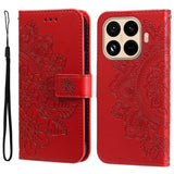 Seven-petal Flowers Embossing Leather Phone Case, For Xiaomi 15T Pro 5G, For Xiaomi 15T 5G, For Xiaomi 15 Ultra, For Xiaomi 15 Pro, For Xiaomi 15, For Xiaomi 14T Pro, For Xiaomi 14T