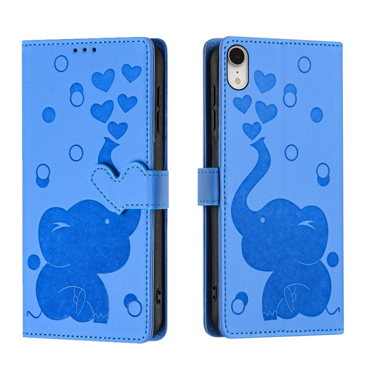 Cartoon Elephant Embossed Leather Phone Case, For iPhone XR, For iPhone XS Max, For iPhone 8 Plus / 7 Plus