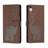 Cartoon Elephant Embossed Leather Phone Case, For iPhone XR, For iPhone XS Max, For iPhone 8 Plus / 7 Plus