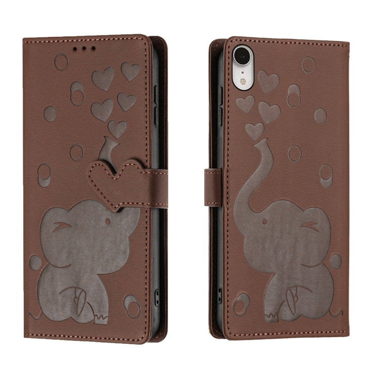 Cartoon Elephant Embossed Leather Phone Case, For iPhone XR, For iPhone XS Max, For iPhone 8 Plus / 7 Plus