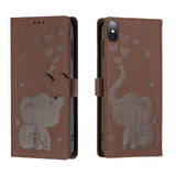 Cartoon Elephant Embossed Leather Phone Case, For iPhone XR, For iPhone XS Max, For iPhone 8 Plus / 7 Plus