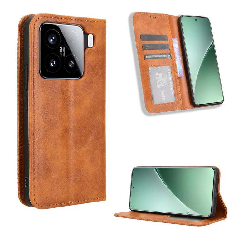 Magnetic Buckle Retro Texture Leather Phone Case, For Xiaomi 15 Pro, For Xiaomi 15, For Xiaomi 14T Pro, For Xiaomi 14T