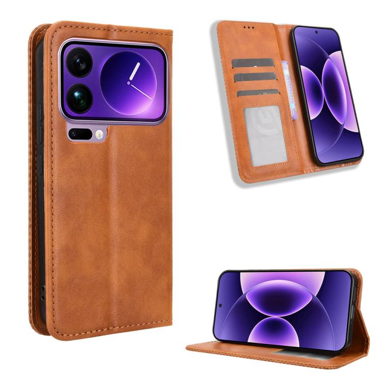 Magnetic Buckle Retro Texture Leather Phone Case, For Xiaomi 17 Ultra, For Xiaomi 17 Pro Max, For Xiaomi 17 Pro, For Xiaomi 17, For Xiaomi Poco M7 4G 171mm, For Xiaomi 15T Pro 5G, For Xiaomi Civi 5 Pro 5G, For Xiaomi Poco C71 / Redmi A5 4G 171.7mm     ...