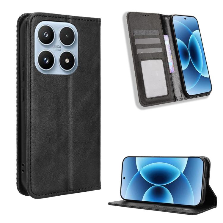 Magnetic Buckle Retro Texture Leather Phone Case, For Xiaomi 17 Ultra, For Xiaomi 17 Pro Max, For Xiaomi 17 Pro, For Xiaomi 17, For Xiaomi Poco M7 4G 171mm, For Xiaomi 15T Pro 5G, For Xiaomi Civi 5 Pro 5G, For Xiaomi Poco C71 / Redmi A5 4G 171.7mm     ...