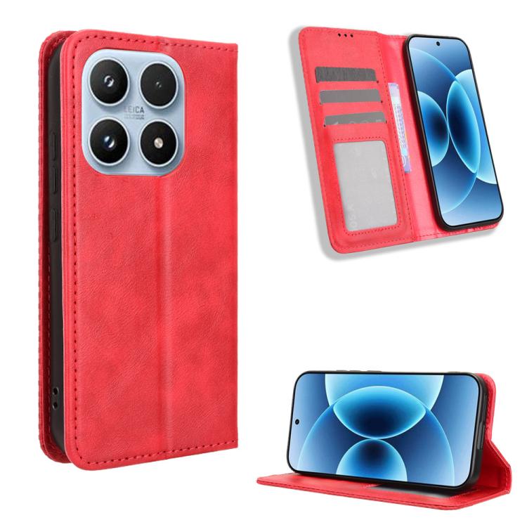 Magnetic Buckle Retro Texture Leather Phone Case, For Xiaomi 17 Ultra, For Xiaomi 17 Pro Max, For Xiaomi 17 Pro, For Xiaomi 17, For Xiaomi Poco M7 4G 171mm, For Xiaomi 15T Pro 5G, For Xiaomi Civi 5 Pro 5G, For Xiaomi Poco C71 / Redmi A5 4G 171.7mm     ...
