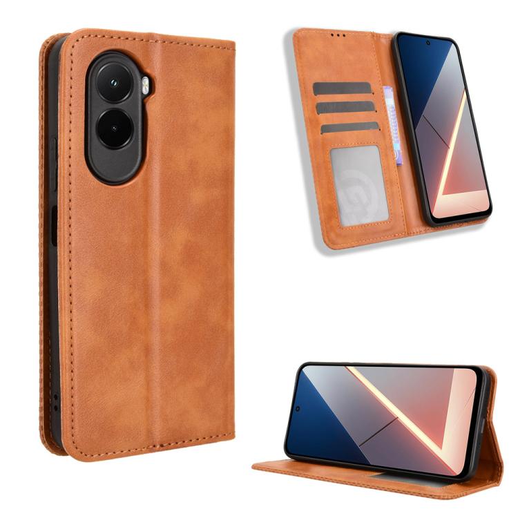 Magnetic Buckle Retro Texture Leather Phone Case, For Xiaomi 17 Ultra, For Xiaomi 17 Pro Max, For Xiaomi 17 Pro, For Xiaomi 17, For Xiaomi Poco M7 4G 171mm, For Xiaomi 15T Pro 5G, For Xiaomi Civi 5 Pro 5G, For Xiaomi Poco C71 / Redmi A5 4G 171.7mm     ...