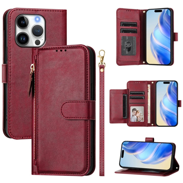 Multi-Card Slots Zipper Wallet Leather Phone Case, For iPhone 17e / 16e, For iPhone 17 Pro Max, For iPhone 17 Pro, For iPhone 17, For iPhone Air, For iPhone 16 Pro Max, For iPhone 16 Pro, For iPhone 16 Plus