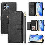 Multi-Card Slots Zipper Wallet Leather Phone Case, For iPhone 17e / 16e, For iPhone 17 Pro Max, For iPhone 17 Pro, For iPhone 17, For iPhone Air, For iPhone 16 Pro Max, For iPhone 16 Pro, For iPhone 16 Plus