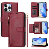 Multi-Card Slots Zipper Wallet Leather Phone Case, For iPhone 14 Pro Max, For iPhone SE 2022 / 2020 / 8 / 7, For iPhone 13 Pro Max, For iPhone 13 Pro, For iPhone 13 mini, For iPhone 12 / 12 Pro, For iPhone 12 Pro Max, For iPhone 12 mini