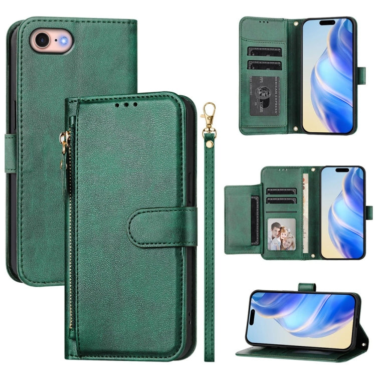 Multi-Card Slots Zipper Wallet Leather Phone Case, For iPhone 14 Pro Max, For iPhone SE 2022 / 2020 / 8 / 7, For iPhone 13 Pro Max, For iPhone 13 Pro, For iPhone 13 mini, For iPhone 12 / 12 Pro, For iPhone 12 Pro Max, For iPhone 12 mini