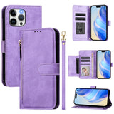Multi-Card Slots Zipper Wallet Leather Phone Case, For iPhone 14 Pro Max, For iPhone SE 2022 / 2020 / 8 / 7, For iPhone 13 Pro Max, For iPhone 13 Pro, For iPhone 13 mini, For iPhone 12 / 12 Pro, For iPhone 12 Pro Max, For iPhone 12 mini