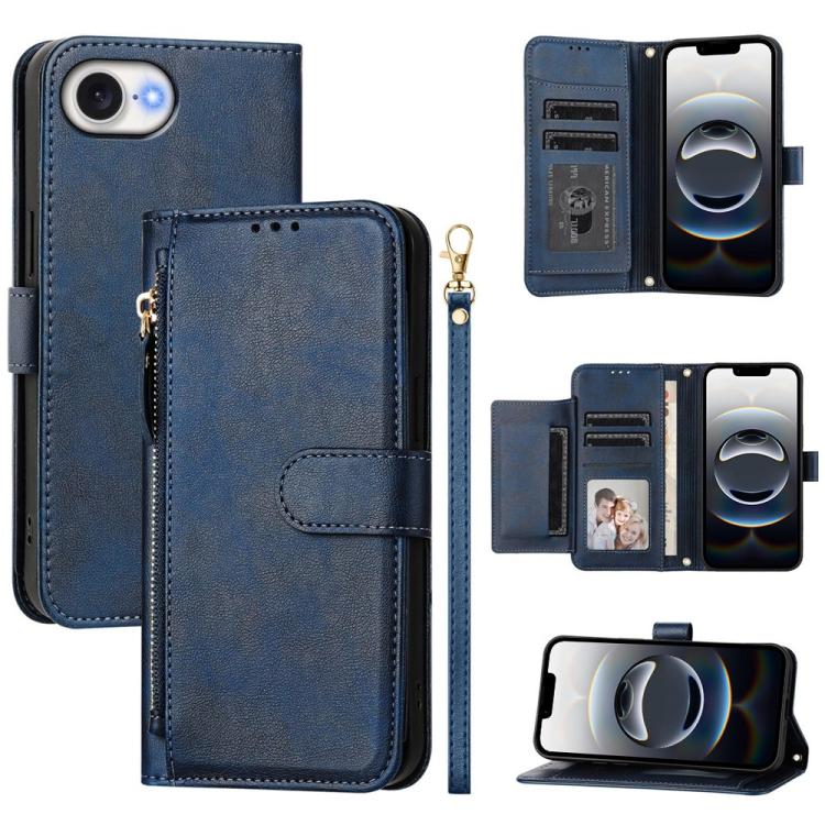 Multi-Card Slots Zipper Wallet Leather Phone Case, For iPhone 17e / 16e, For iPhone 17 Pro Max, For iPhone 17 Pro, For iPhone 17, For iPhone Air, For iPhone 16 Pro Max, For iPhone 16 Pro, For iPhone 16 Plus