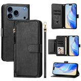 Multi-Card Slots Zipper Wallet Leather Phone Case, For iPhone 17e / 16e, For iPhone 17 Pro Max, For iPhone 17 Pro, For iPhone 17, For iPhone Air, For iPhone 16 Pro Max, For iPhone 16 Pro, For iPhone 16 Plus