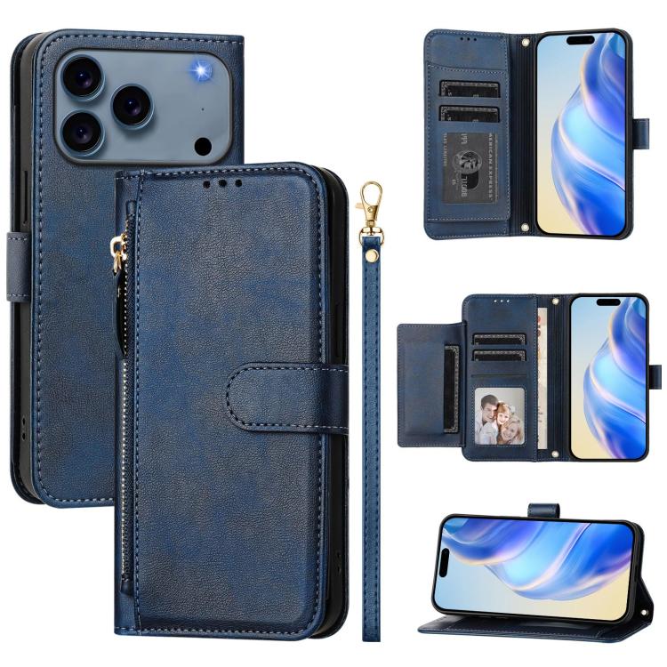Multi-Card Slots Zipper Wallet Leather Phone Case, For iPhone 17e / 16e, For iPhone 17 Pro Max, For iPhone 17 Pro, For iPhone 17, For iPhone Air, For iPhone 16 Pro Max, For iPhone 16 Pro, For iPhone 16 Plus