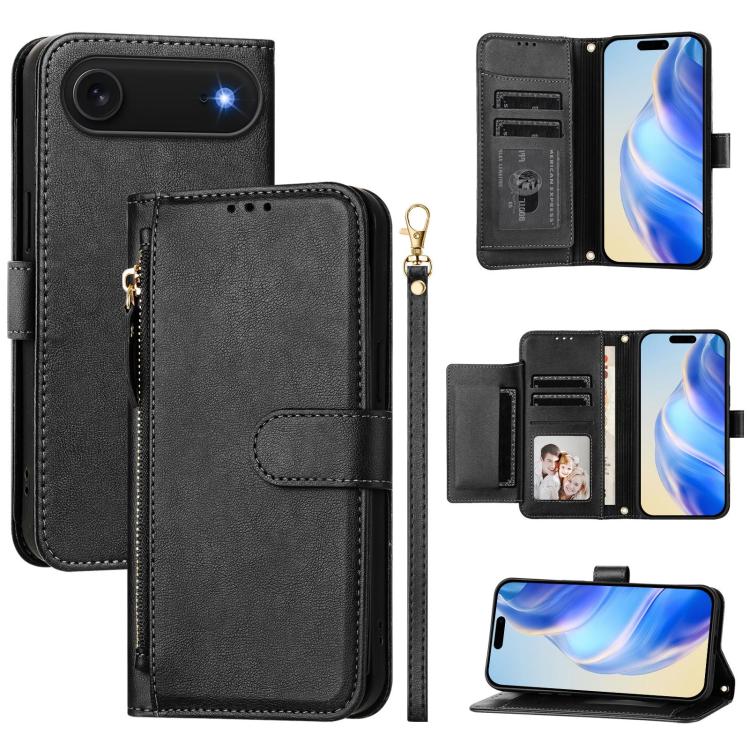 Multi-Card Slots Zipper Wallet Leather Phone Case, For iPhone 17e / 16e, For iPhone 17 Pro Max, For iPhone 17 Pro, For iPhone 17, For iPhone Air, For iPhone 16 Pro Max, For iPhone 16 Pro, For iPhone 16 Plus