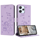 Embossed Kitten Phone Leather Case with Lanyard, For Xiaomi Poco M6 Pro 5G, For Xiaomi Poco F5, For Xiaomi Poco C55, For Xiaomi Poco X5 Pro 5G, For Xiaomi Poco X5 5G, For Xiaomi Poco M5s 4G Global, For Xiaomi Poco M3 Pro 5G