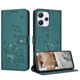 Embossed Kitten Phone Leather Case with Lanyard, For Xiaomi Poco M6 Pro 5G, For Xiaomi Poco F5, For Xiaomi Poco C55, For Xiaomi Poco X5 Pro 5G, For Xiaomi Poco X5 5G, For Xiaomi Poco M5s 4G Global, For Xiaomi Poco M3 Pro 5G