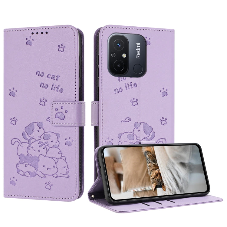 Embossed Kitten Phone Leather Case with Lanyard, For Xiaomi Poco M6 Pro 4G, For Xiaomi Poco C65 / Poco M6 5G, For Xiaomi Poco X6 Pro, For Xiaomi Poco X6 5G, For Xiaomi 13T / 13T Pro, For Xiaomi Poco M6 Pro 5G, For Xiaomi Poco F5, For Xiaomi Poco C55