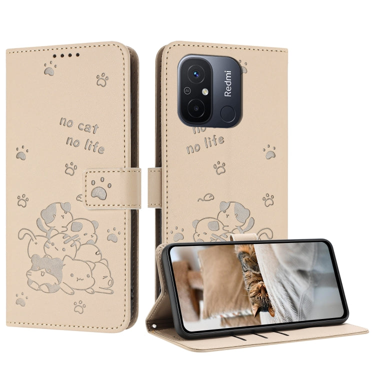 Embossed Kitten Phone Leather Case with Lanyard, For Xiaomi Poco M6 Pro 4G, For Xiaomi Poco C65 / Poco M6 5G, For Xiaomi Poco X6 Pro, For Xiaomi Poco X6 5G, For Xiaomi 13T / 13T Pro, For Xiaomi Poco M6 Pro 5G, For Xiaomi Poco F5, For Xiaomi Poco C55