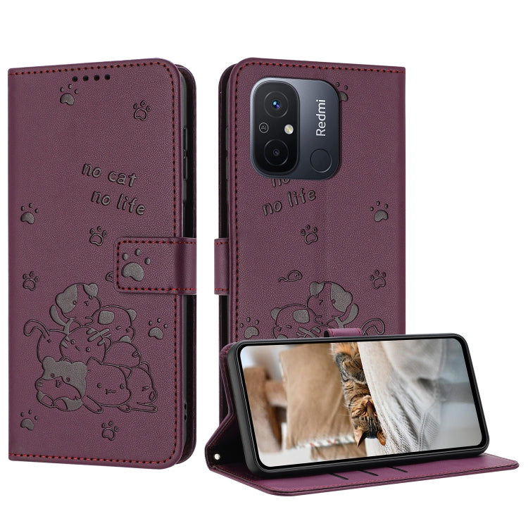 Embossed Kitten Phone Leather Case with Lanyard, For Xiaomi Poco M6 Pro 4G, For Xiaomi Poco C65 / Poco M6 5G, For Xiaomi Poco X6 Pro, For Xiaomi Poco X6 5G, For Xiaomi 13T / 13T Pro, For Xiaomi Poco M6 Pro 5G, For Xiaomi Poco F5, For Xiaomi Poco C55