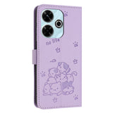 Embossed Kitten Phone Leather Case with Lanyard, For Xiaomi Poco M6 4G, For Xiaomi Poco F6, For Xiaomi Poco F6 Pro 5G, For Xiaomi Poco M6 Pro 4G, For Xiaomi Poco C65 / Poco M6 5G, For Xiaomi Poco X6 Pro, For Xiaomi Poco X6 5G, For Xiaomi 13T / 13T Pro