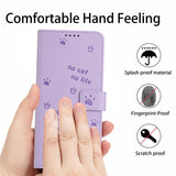 Embossed Kitten Phone Leather Case with Lanyard, For Xiaomi Poco M6 4G, For Xiaomi Poco F6, For Xiaomi Poco F6 Pro 5G, For Xiaomi Poco M6 Pro 4G, For Xiaomi Poco C65 / Poco M6 5G, For Xiaomi Poco X6 Pro, For Xiaomi Poco X6 5G, For Xiaomi 13T / 13T Pro