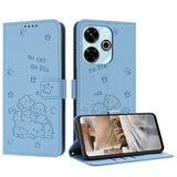 Embossed Kitten Phone Leather Case with Lanyard, For Xiaomi Poco M6 4G, For Xiaomi Poco F6, For Xiaomi Poco F6 Pro 5G, For Xiaomi Poco M6 Pro 4G, For Xiaomi Poco C65 / Poco M6 5G, For Xiaomi Poco X6 Pro, For Xiaomi Poco X6 5G, For Xiaomi 13T / 13T Pro