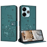 Embossed Kitten Phone Leather Case with Lanyard, For Xiaomi Poco M6 4G, For Xiaomi Poco F6, For Xiaomi Poco F6 Pro 5G, For Xiaomi Poco M6 Pro 4G, For Xiaomi Poco C65 / Poco M6 5G, For Xiaomi Poco X6 Pro, For Xiaomi Poco X6 5G, For Xiaomi 13T / 13T Pro